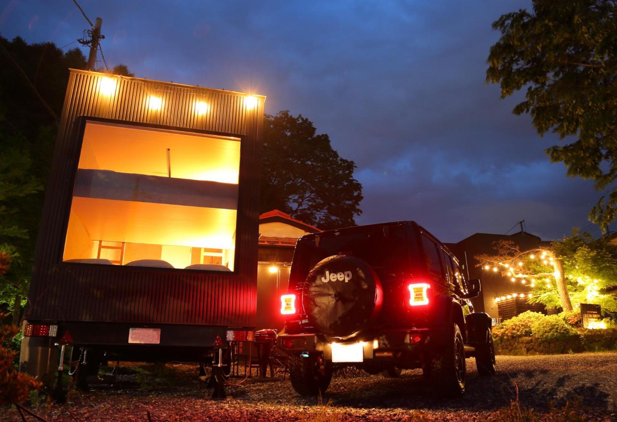 Fuji Time Traveler Bbqが楽しめる 河口湖湖畔すぐそば 6名宿泊可のトレーラーハウス Azagawa Exteriör bild